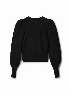 Szydełkowy sweter z tłoczeniem Desigual