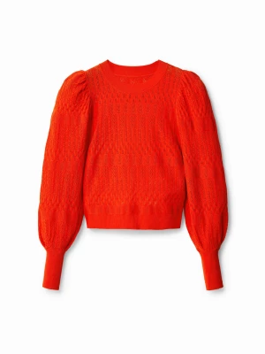 Szydełkowy sweter z tłoczeniem Desigual