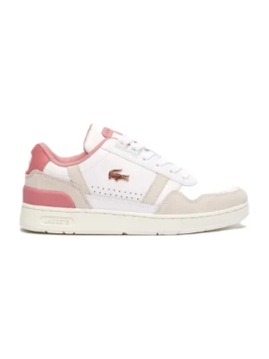 'T-clip' Sneaker Damski - Biały Różowy Lacoste