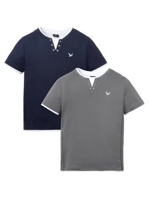 T-shirt 2 w 1, krótki rękaw (2 szt.) BonPrix niebieski
