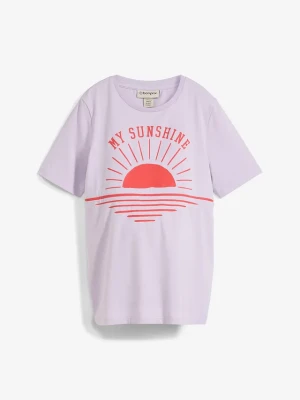 T-shirt 2 w 1 na okres ciązy i do karmienia z bawełny organicznej BonPrix fioletowy