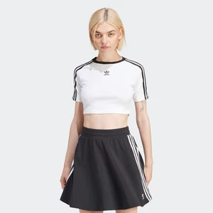 T-Shirt adicolor 3-Stripes Crop, marki adidas OriginalsApparel, w kolorze Biały, rozmiar