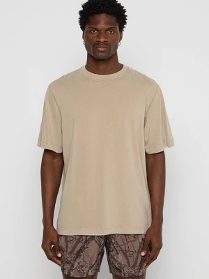 T-shirt basic Abercrombie & Fitch beżowy