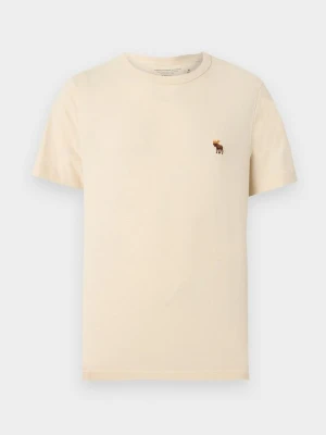 T-shirt basic Abercrombie & Fitch beżowy