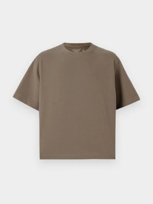 T-shirt basic Abercrombie & Fitch brązowy