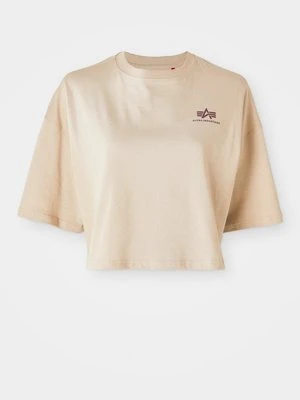 T-shirt basic Alpha Industries beżowy
