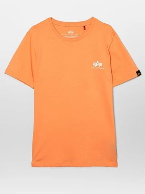 T-shirt basic Alpha Industries pomarańczowy