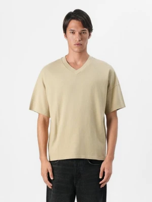 T-shirt basic American Vintage beżowy