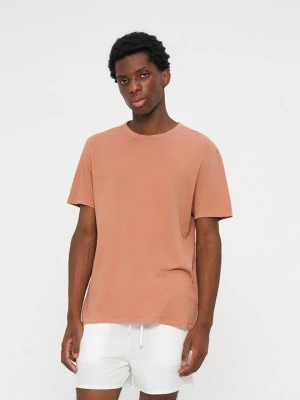 T-shirt basic American Vintage brązowy