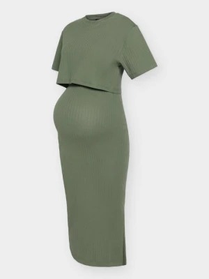 T-shirt basic Anna Field MAMA By Zalando jasnozielony