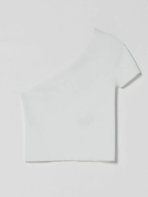 T-shirt basic Bershka biały