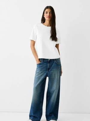 T-shirt basic Bershka biały