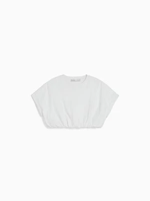 T-shirt basic Bershka biały
