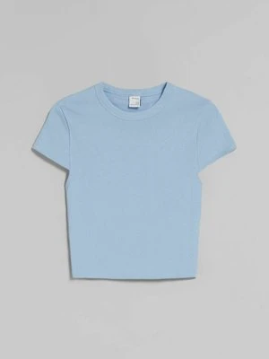 T-shirt basic Bershka niebieski