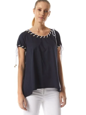 T-shirt basic Blugirl Blumarine granatowy