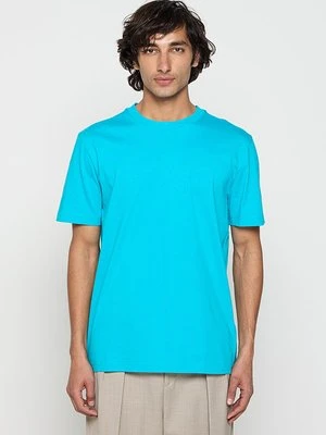 T-shirt basic Boss niebieski
