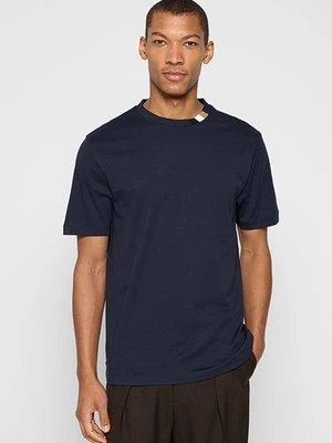 T-shirt basic Boss granatowy