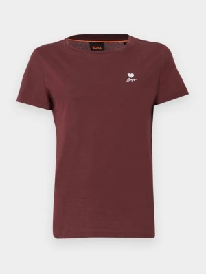 T-shirt basic Boss ciemnobrązowy