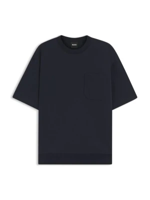 T-shirt basic Boss granatowy