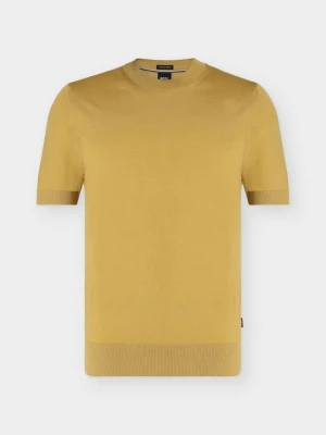 T-shirt basic Boss musztardowy
