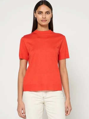 T-shirt basic Calvin Klein pomarańczowy melanż