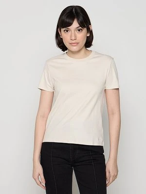 T-shirt basic Calvin Klein beżowy