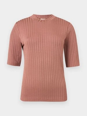 T-shirt basic Calvin Klein brązowy