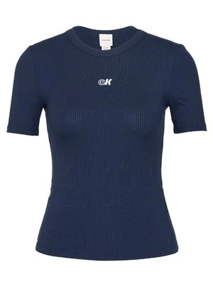 T-shirt basic Calvin Klein Jeans granatowy