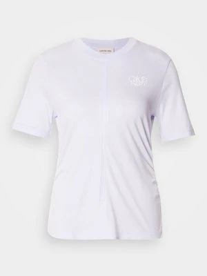 T-shirt basic Calvin Klein Jeans liliowy