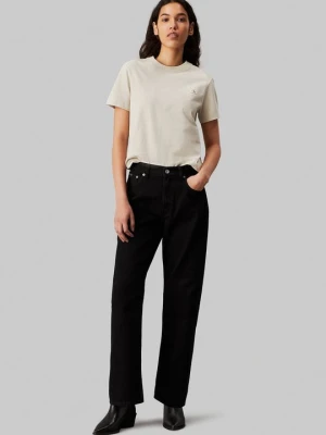 T-shirt basic Calvin Klein Jeans beżowy