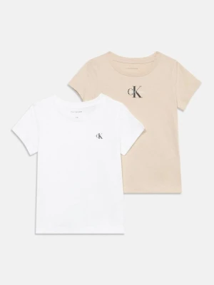 T-shirt basic Calvin Klein Jeans beżowy
