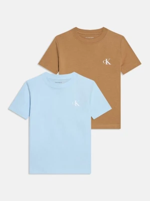 T-shirt basic Calvin Klein Jeans beżowy