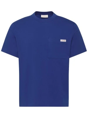 T-shirt basic Calvin Klein Jeans błękit królewski