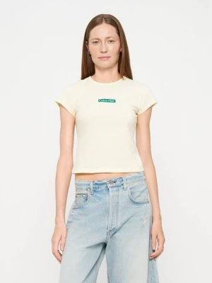 T-shirt basic Calvin Klein Jeans jasnożółty