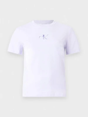 T-shirt basic Calvin Klein Jeans liliowy