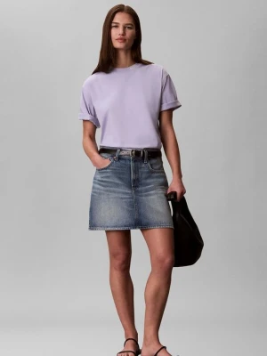 T-shirt basic Calvin Klein Jeans liliowy