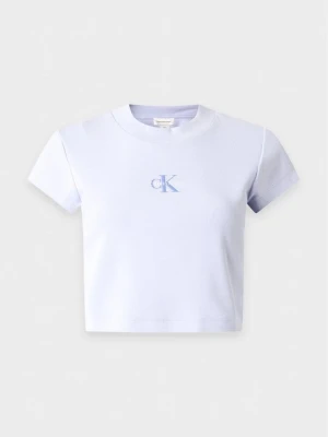 T-shirt basic Calvin Klein Jeans liliowy