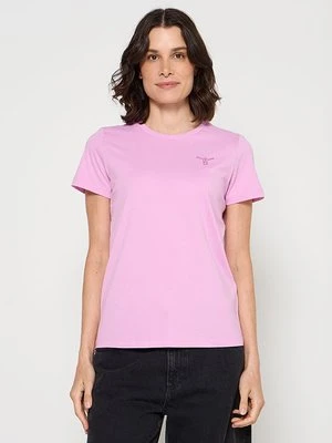 T-shirt basic Chiemsee ciemnoliliowy melanż