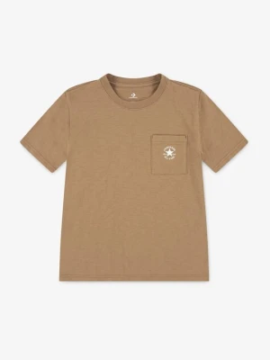 T-shirt basic Converse brązowy