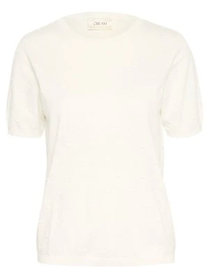 T-shirt basic Cream biały