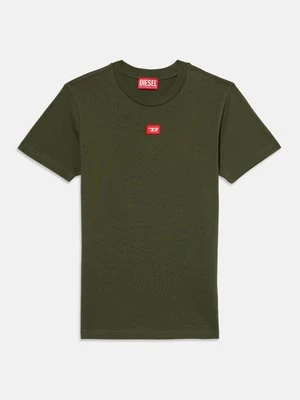 T-shirt basic Diesel ciemnozielony