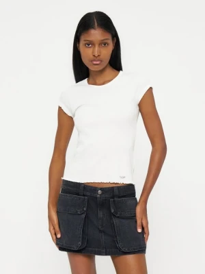 T-shirt basic Diesel biały