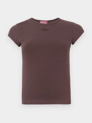 T-shirt basic Diesel brązowy