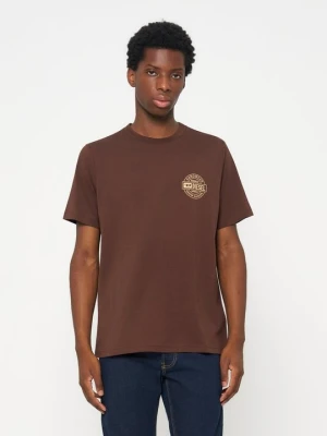 T-shirt basic Diesel brązowy
