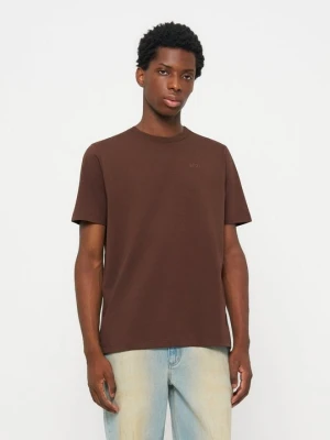 T-shirt basic Diesel brązowy