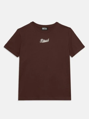 T-shirt basic Diesel brązowy