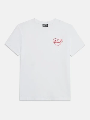 T-shirt basic Diesel mleczny