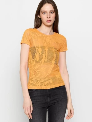 T-shirt basic Diesel pomarańczowy