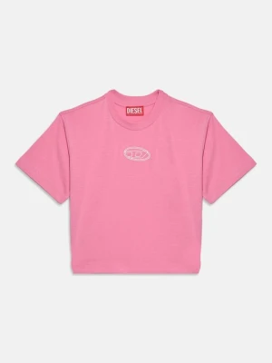 T-shirt basic Diesel różowy