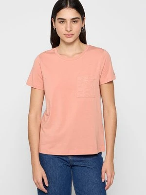 T-shirt basic DKNY łososiowy